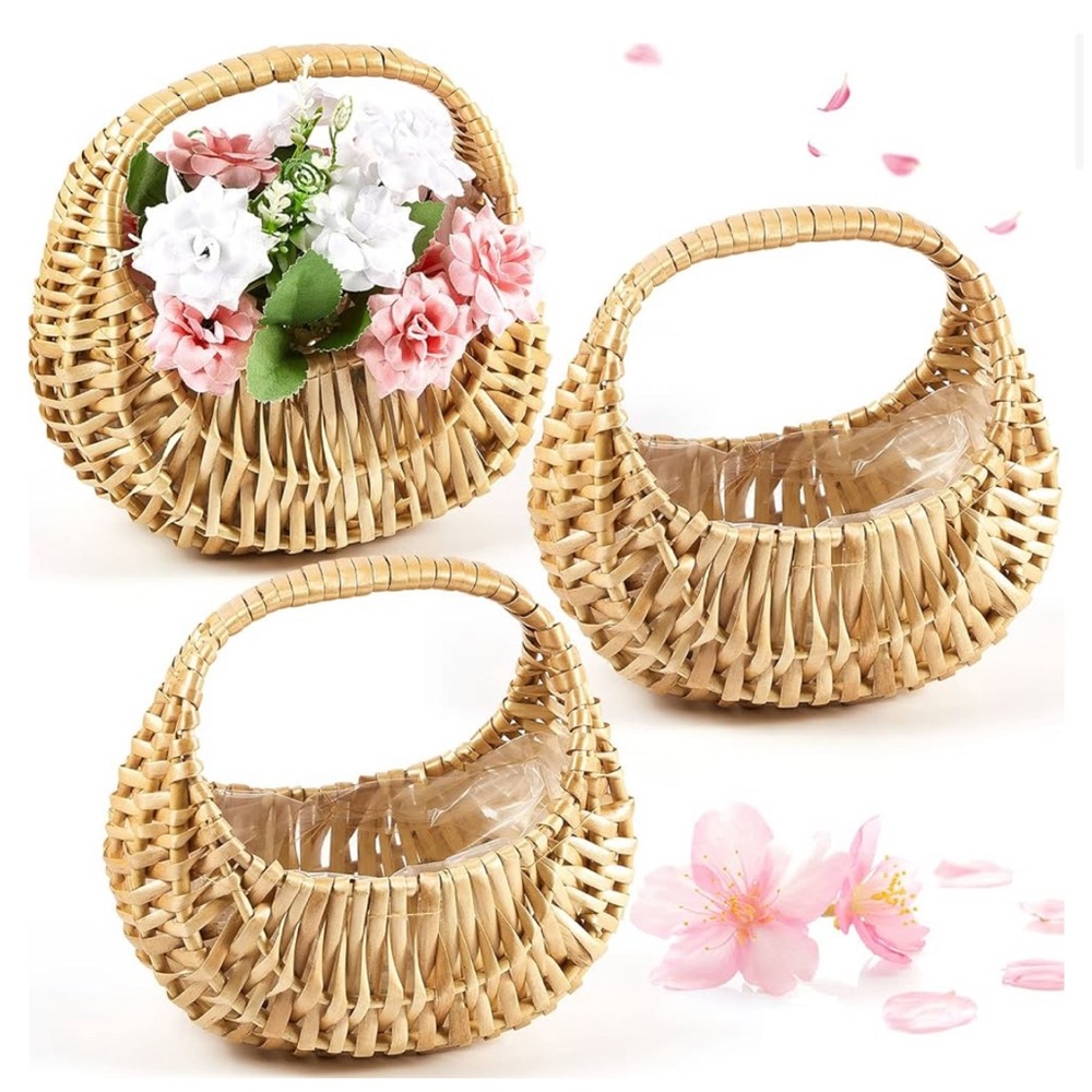 Woven wedding flower girl baskets